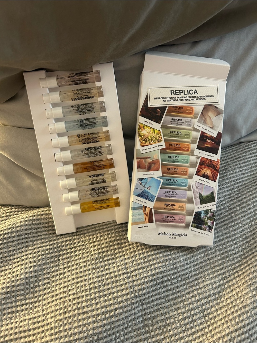 NWT Maison Margiela Replica Fragrance Sampler Set - Assorted Amber & Clear Vials